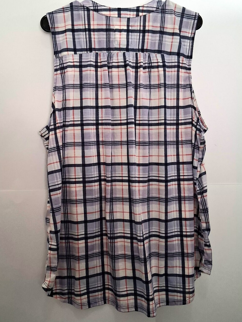 NY LAUNDRY Plaid Sleeveless Tee Top Size Fit 2X/3X - Picture 2 of 4